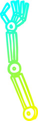 cold gradient line drawing cartoon robotic arm