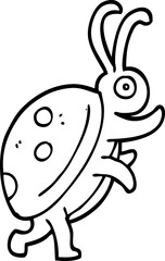 line drawing cartoon ladybug