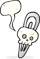 speech bubble cartoon skull hairclip