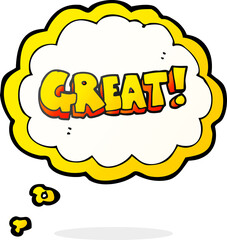 GREAT! thought bubble cartoon symbol