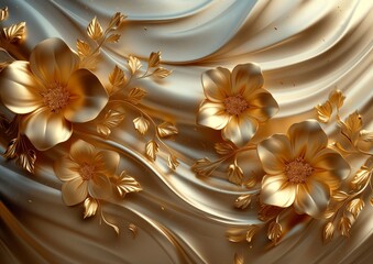 abstract background with golden flower