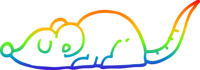 rainbow gradient line drawing cartoon black rat