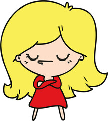 cartoon of cute kawaii girl