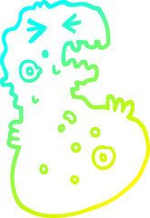 cold gradient line drawing cartoon germ