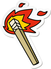 sticker of a quirky hand drawn cartoon lit torch