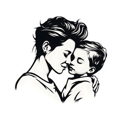 mother and child tattoo design	