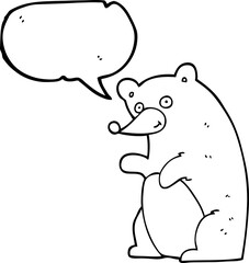speech bubble cartoon bear