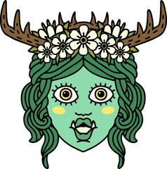 orc druid character face illustration