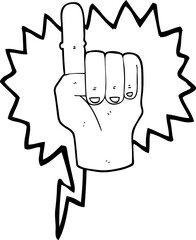 speech bubble cartoon pointing finger