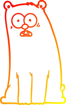 recommend clip art: warm gradient line drawing cartoon surprised bear