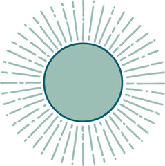 tattoo style icon of a sun