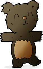 cartoon cute black bear cub