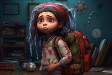 Back to school. Children preschoolers and schoolchildren going to the educational institution. The road to school, morning gatherings for school, acquiring knowledge, mining information.