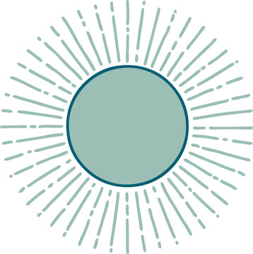 tattoo style icon of a sun