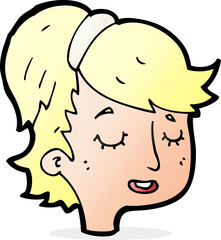 cartoon pretty female face