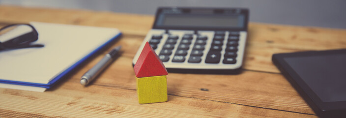 house model with calculator