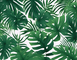 Tropical Monstera Leaves Pattern