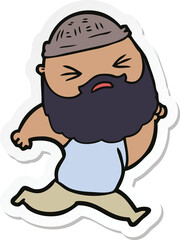 sticker of a cartoon man with beard