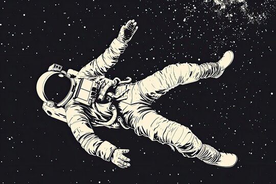 an astronaut falling into space