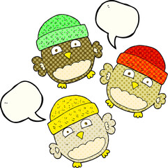 comic book speech bubble cartoon cute owls