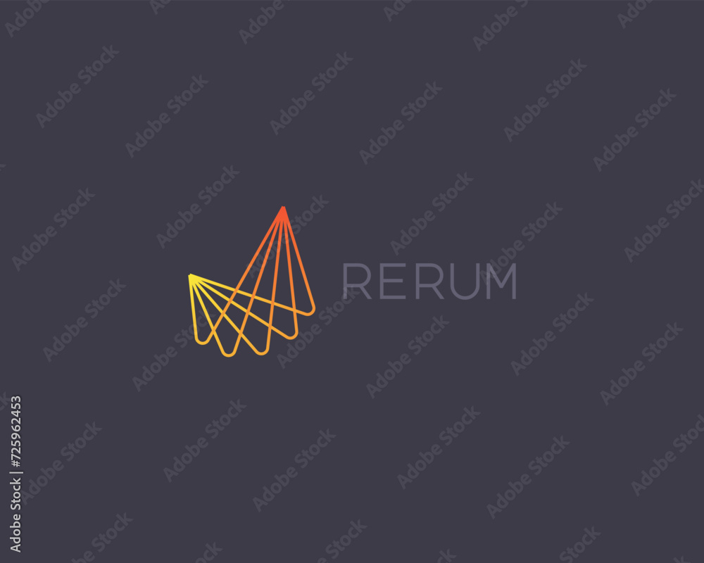 Poster abstract waves gradient logo design. creative dynamics movement sign. vector illustration.