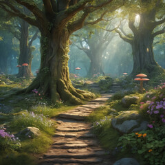 Beautiful fabolous fairy tale forest