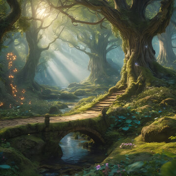 Beautiful fabolous fairy tale forest