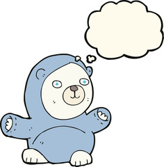 cute cartoon polar bear with thought bubble
