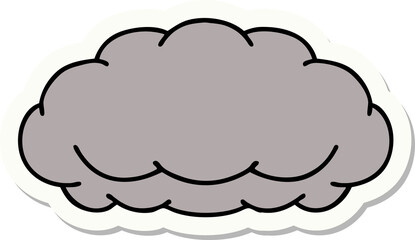 tattoo style sticker of a cloud a grey cloud
