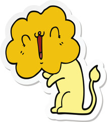 sticker of a cute cartoon lion