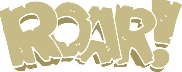 cartoon doodle roar text