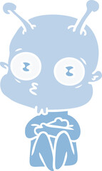 flat color style cartoon weird bald spaceman