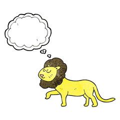 thought bubble textured cartoon lion