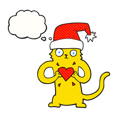 thought bubble cartoon cat loving christmas