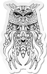sticker of a owl tattoo