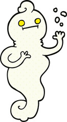 comic book style cartoon spooky ghost