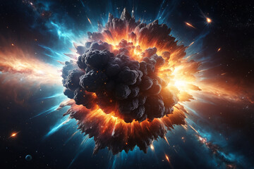 Huge supernova explosion in universe - obrazy, fototapety, plakaty