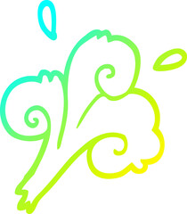 cold gradient line drawing cartoon water waves