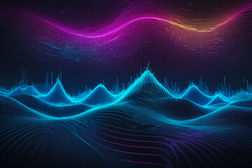 Colorful sound and music frequency waves