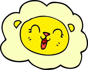 cartoon doodle happy lion