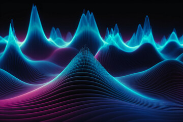 Colorful sound and music frequency waves