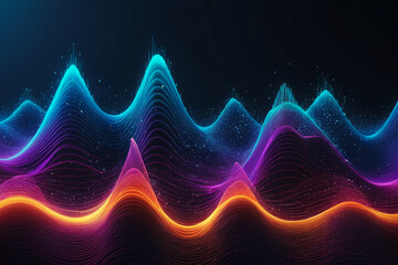 Colorful sound and music frequency waves