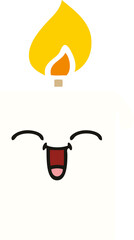 flat color retro cartoon lit candle