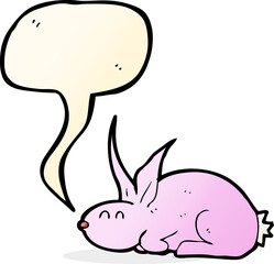 cartoon rabbit with speech bubble