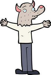 cartoon friendly werewolf