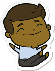 sticker of a happy cartoon man