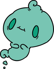 cartoon of a kawaii cute ghost