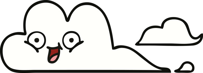 cute cartoon happy cloud