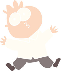 flat color illustration cartoon funny office man