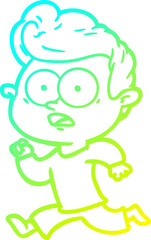 Obraz premium cold gradient line drawing shocked cartoon man